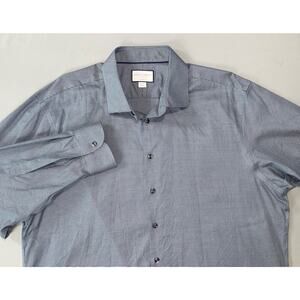 Charles Tyrwhitt Non-Iron Classic Fit Dress Shirt. Micro-Circle Stripe, 18-35.